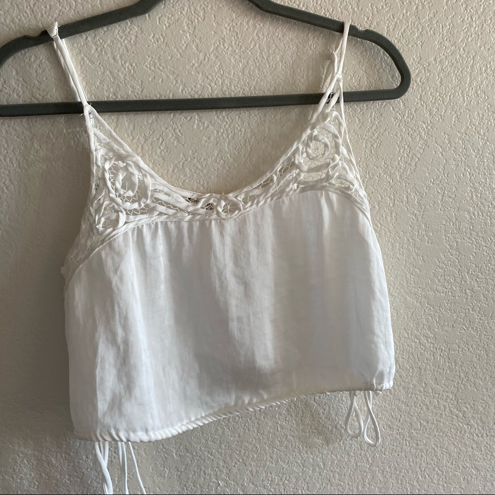 Free People Intimately White Tank Lace Detail